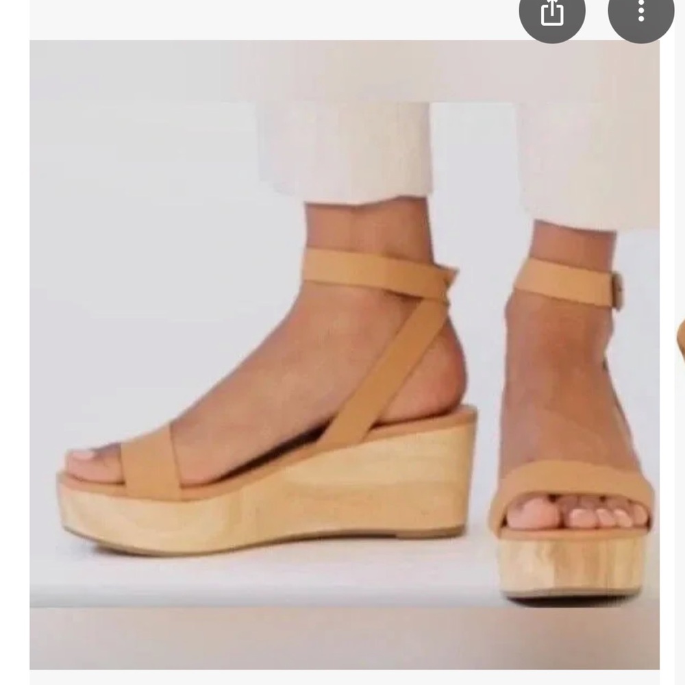 👡 Nisolo “Sarita” Wooden & Leather Wedge Sandal 🌞 - Picture 2 of 10